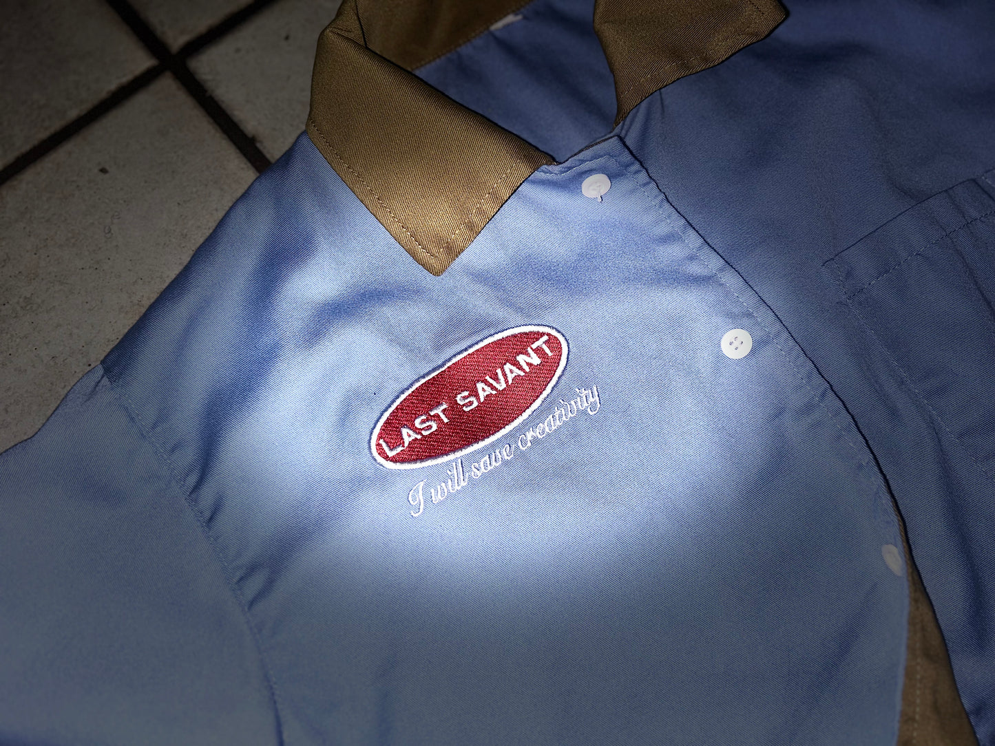 Blue organic cotton Artist Tee – eco-friendly workwear-inspired streetwear shirt